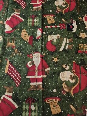 Debbie Mumm Santa’s Big Night Christmas Fabric 18x42 Rare